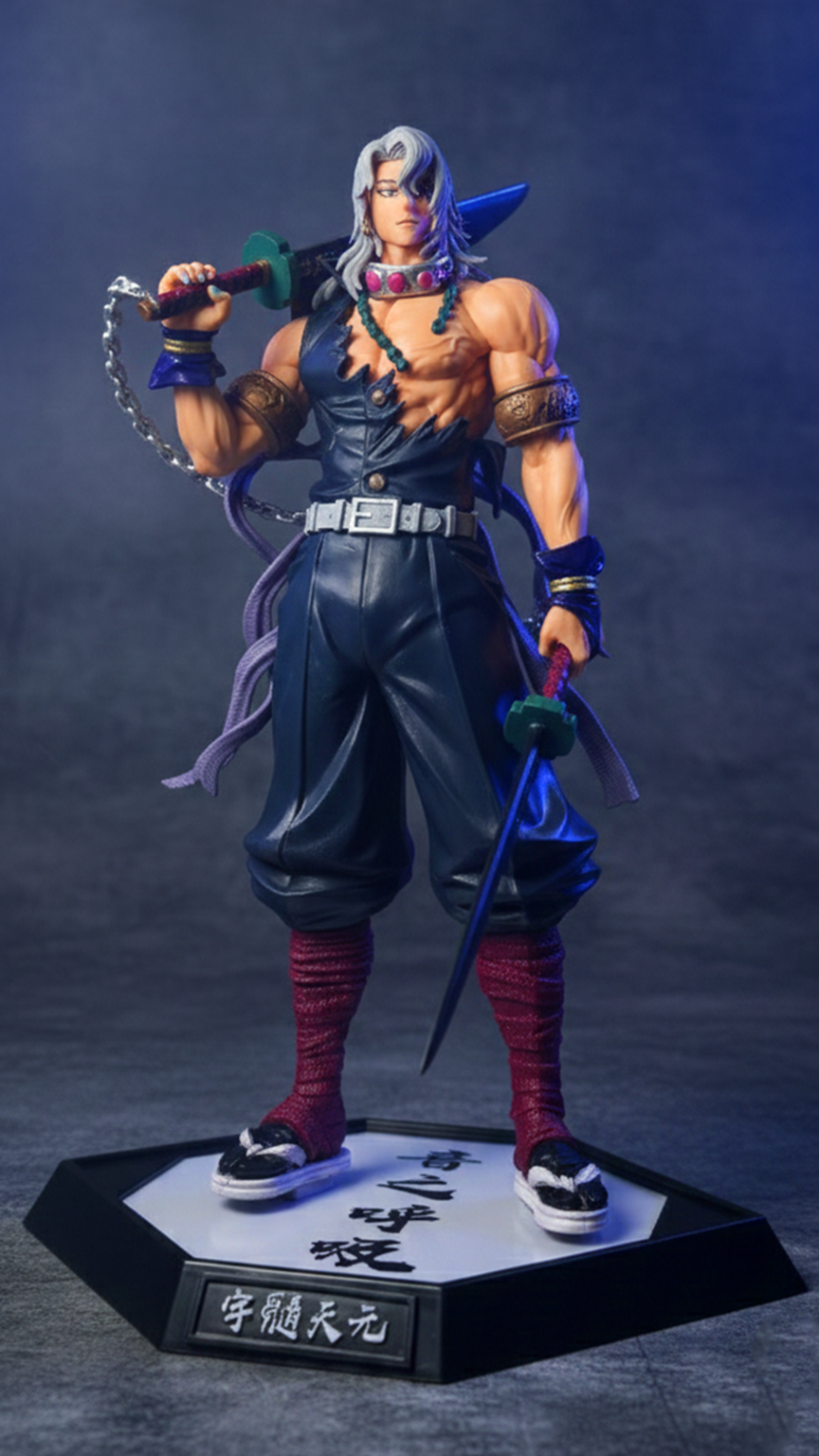 Tengen Uzui Dual Chained Nichirin Blades Action Figure (30Cm)