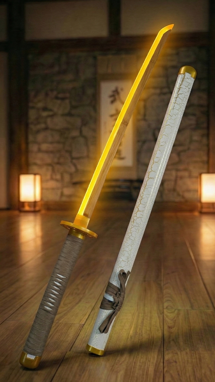 Zenitsu Agatsuma Golden LED Katana (104 Cm) | Hellzone