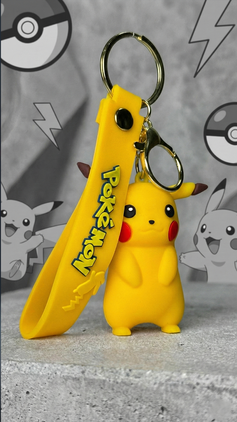 Pikachu Figure Keychain –Pikachu Rubber Keyring with Yellow | Hellzone