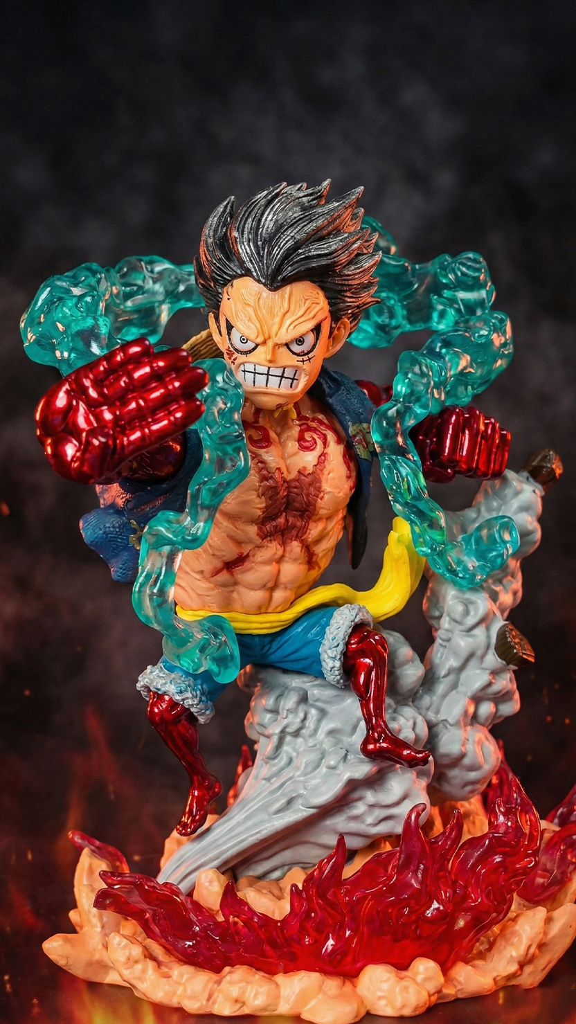 Monkey D. Luffy Gear Fourth Action Figure with Explosive Fire & Haki Effects (23Cm)
