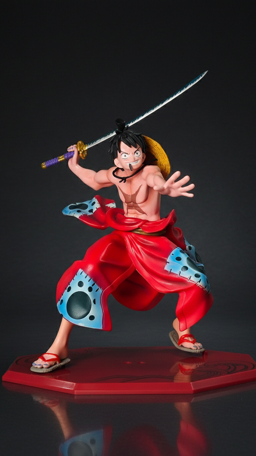 Monkey D. Luffy Dynamic Attack Pose with Katana Sword Action Figure (18Cm)