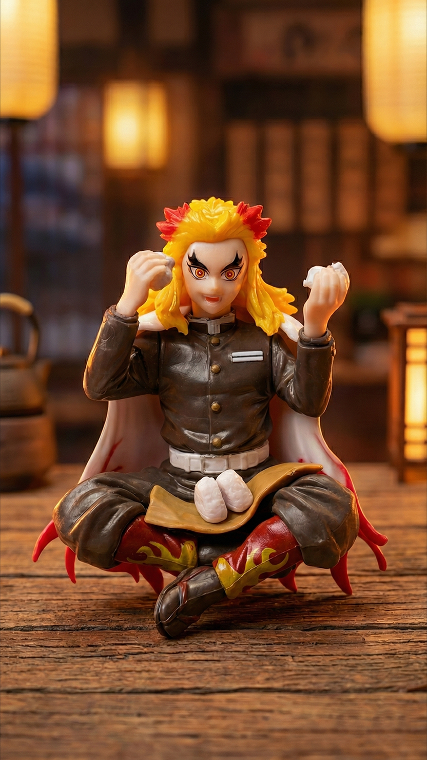 Kyojuro Rengoku Sitting/Perching (Mugen Train Eating Pose) Action Figure (15Cm) Hellzone