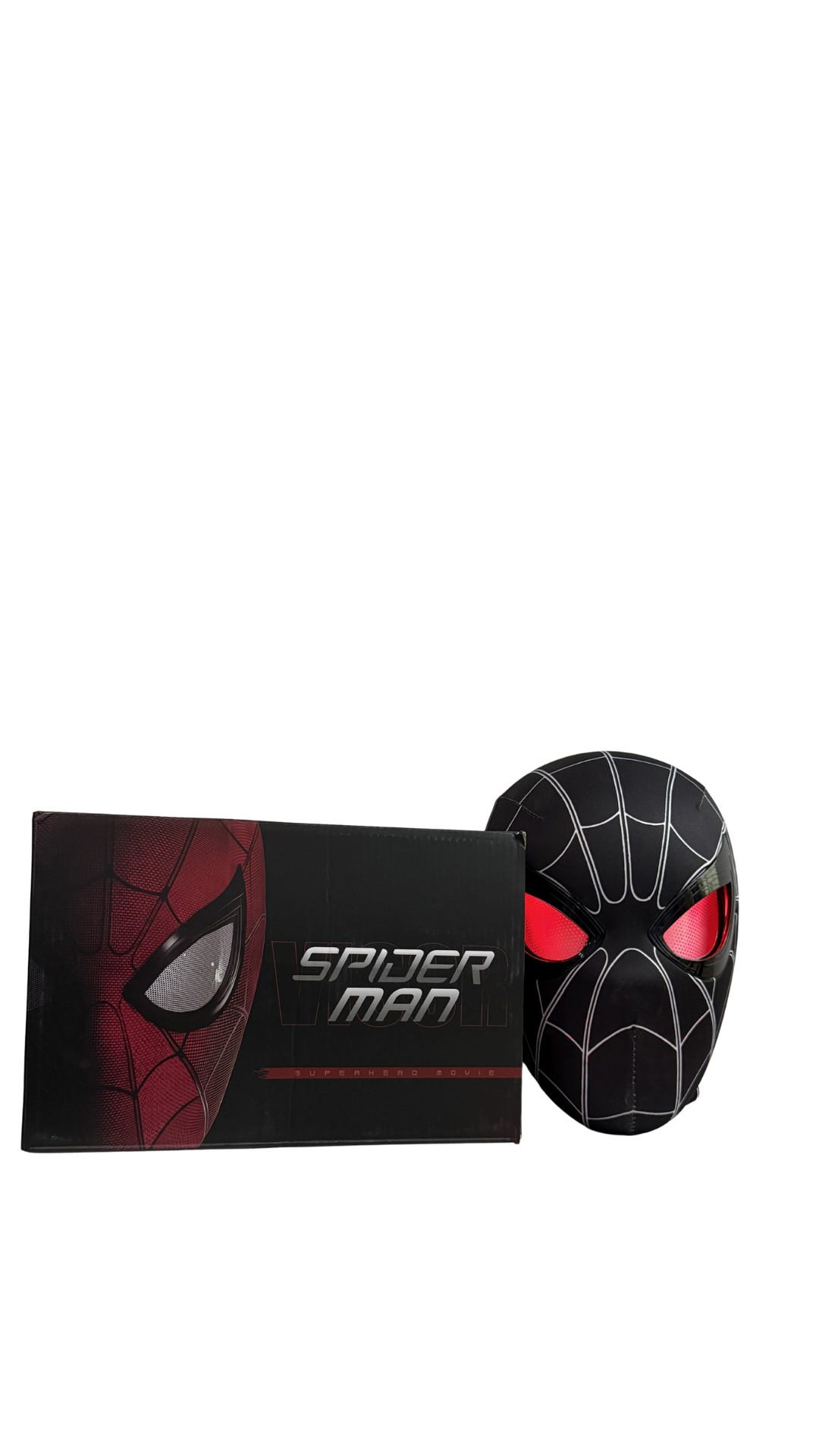 Black Spider-Man LED Mask with Glowing Red Eyes – Premium (10Cm) | Hellzone