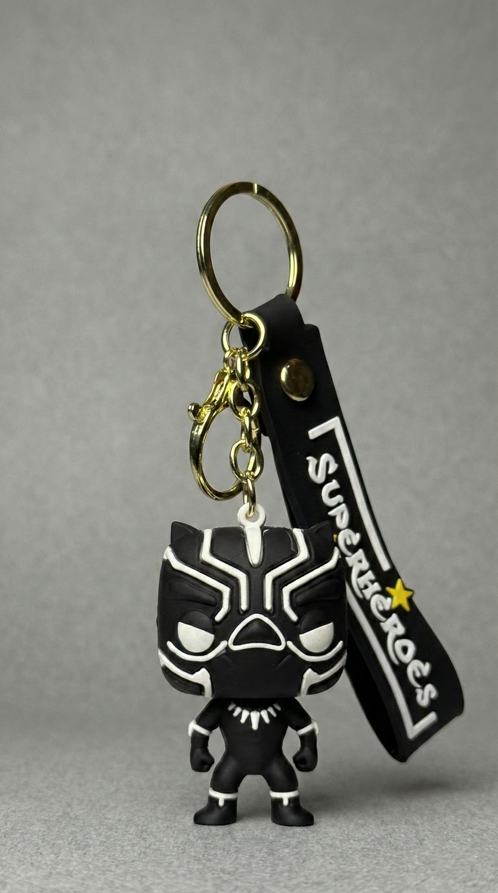Black Panther Premium Silicone Keyring with Wrist Strap Keychain | Hellzone