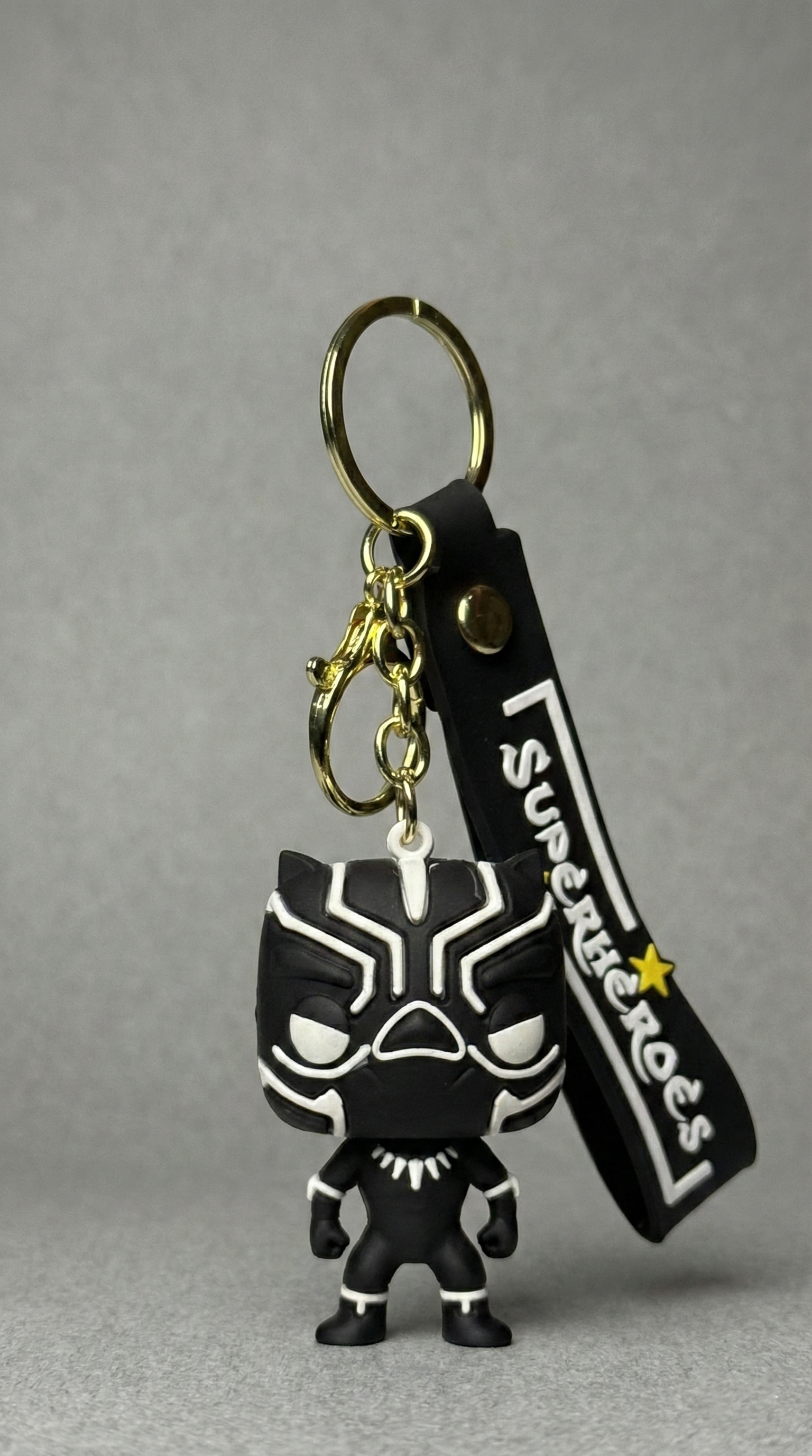 Black Panther Premium Silicone Keyring with Wrist Strap Keychain | Hellzone