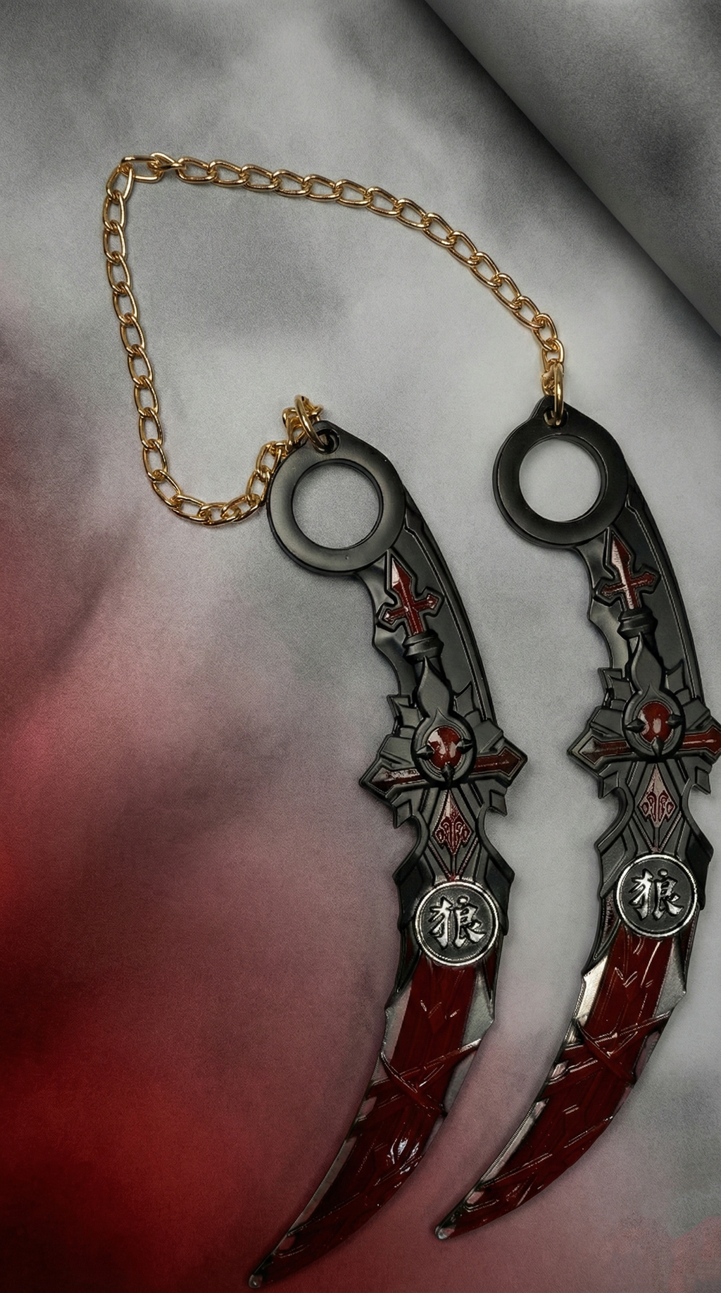 Dual Blood Cult Karambit Red Skull Gothic Weapon | Hellzone