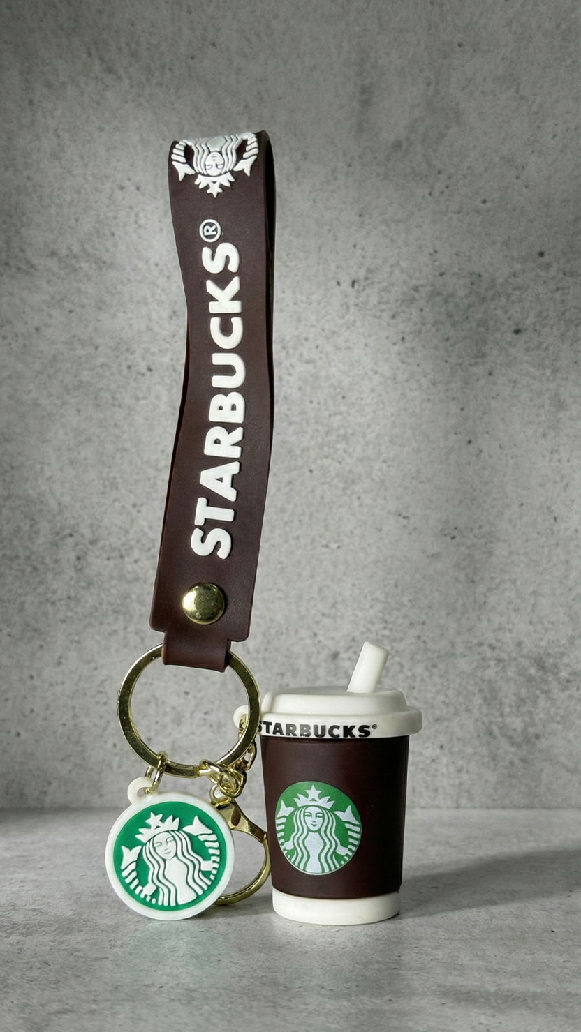 Starbucks Coffee Cup with Siren Logo Charm & Branded Strap Keychain | Hellzone