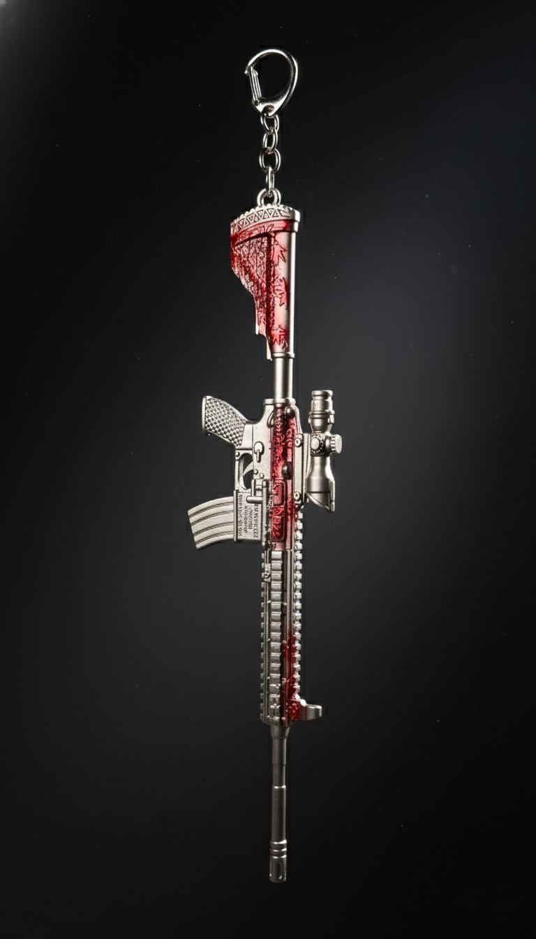 PUBG/BGMI M416 Weapon Red & Silver Colour | Hellzone