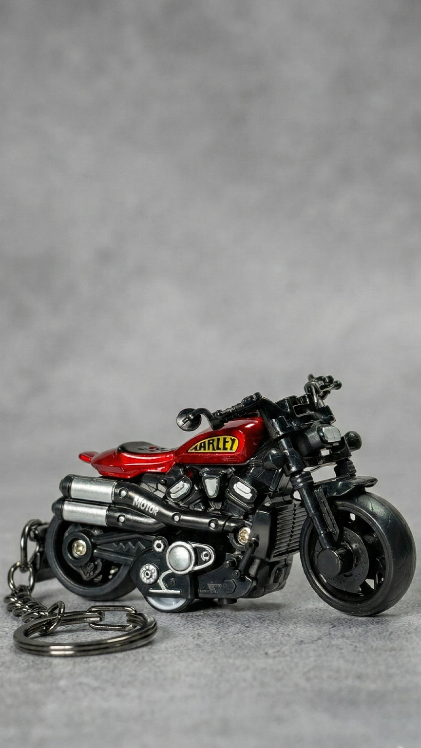 Premium Red Cruiser Motorcycle Keychain | 3D Metal Biker Keychain | Hellzone