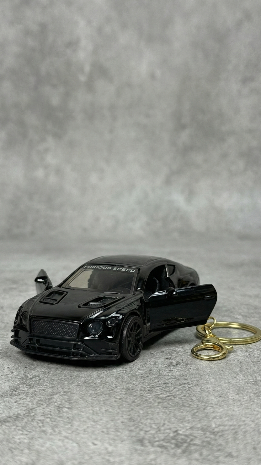 DM Sports Car Black Finish with Opening Doors & Gold Ring Keychain | Hellzone
