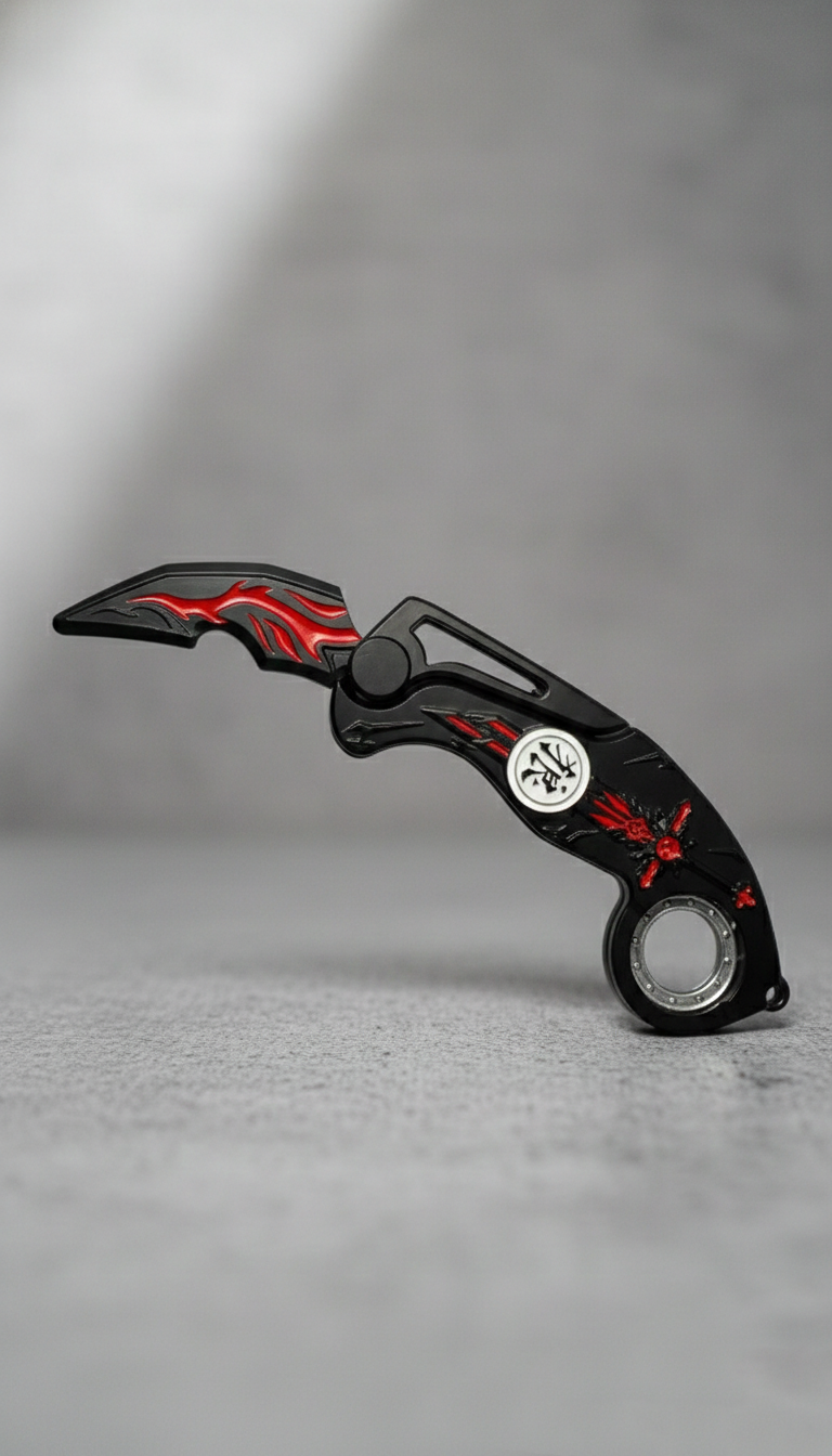 Shadow Dragon Karambit Folding Knife - Red & Black Fantasy Tactical Blade | Hellzone