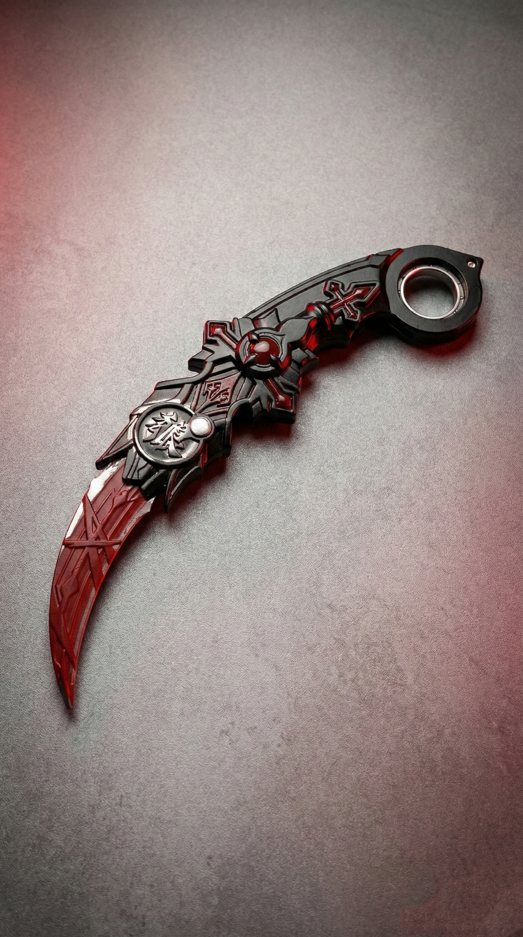 Blood Edge Karambit - Black & Red Fantasy Skull | Hellzone