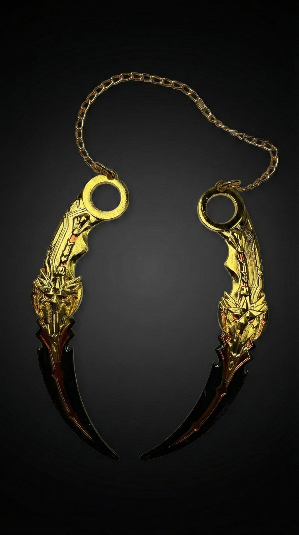 Pure Gold Shadow Karambit Dual Dragon Talon Weapon | Hellzone
