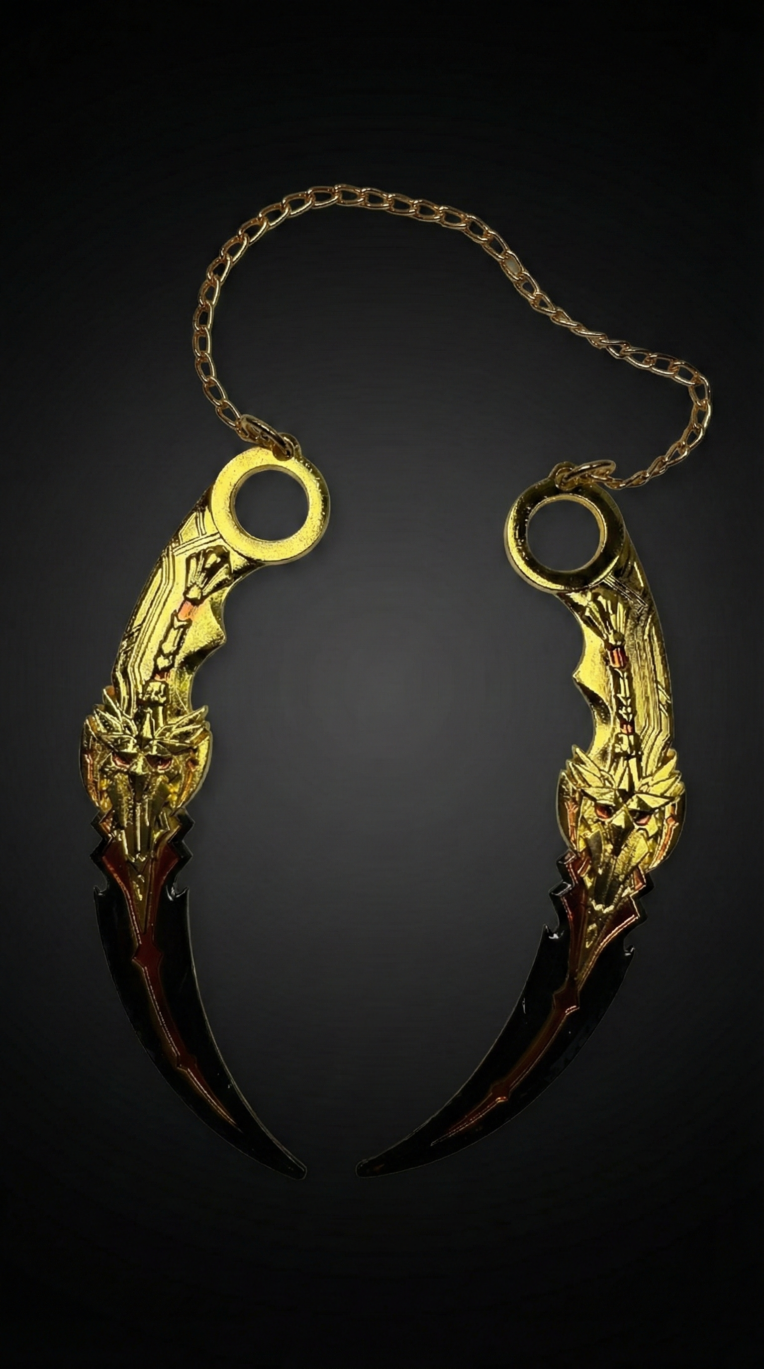 Pure Gold Shadow Karambit Dual Dragon Talon Weapon | Hellzone