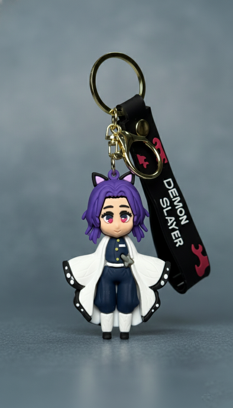 Shinobu Kocho Neko Chibi Cute Butterfly Keychain | Hellzone