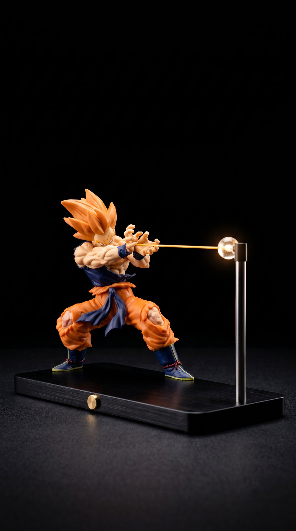 Dragon Ball Z Super Saiyan Goku Kamehameha Yellow LED Desk Lamp & Anime Action Figure Display | Hellzone