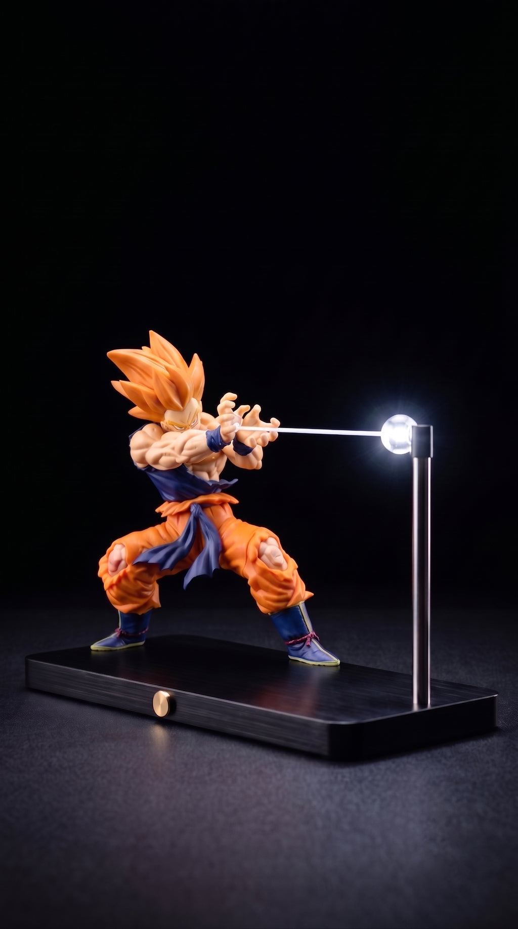 Dragon Ball Z Super Saiyan Goku Kamehameha White LED Desk Lamp & Anime Action Figure Display | Hellzone