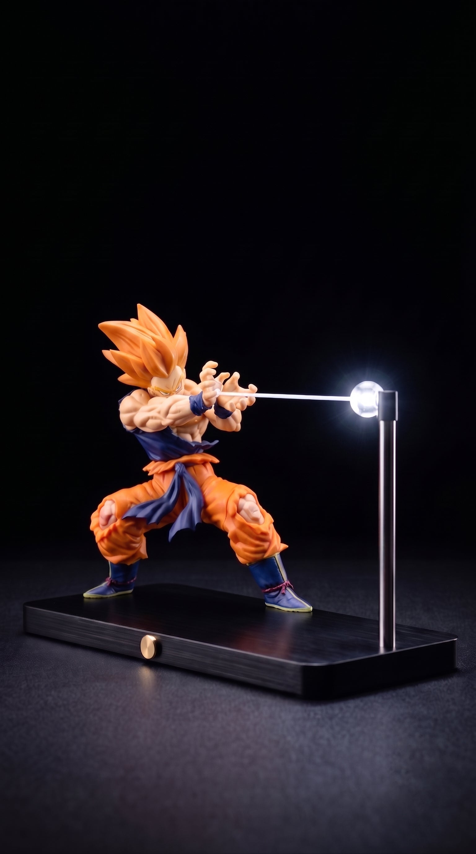 Dragon Ball Z Super Saiyan Goku Kamehameha White LED Desk Lamp & Anime Action Figure Display | Hellzone