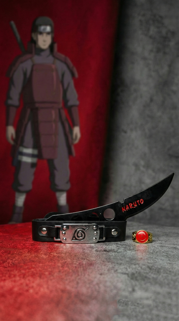 Naruto Hidden Leaf Kunai & Akatsuki Ring Cosplay Set | Hellzone