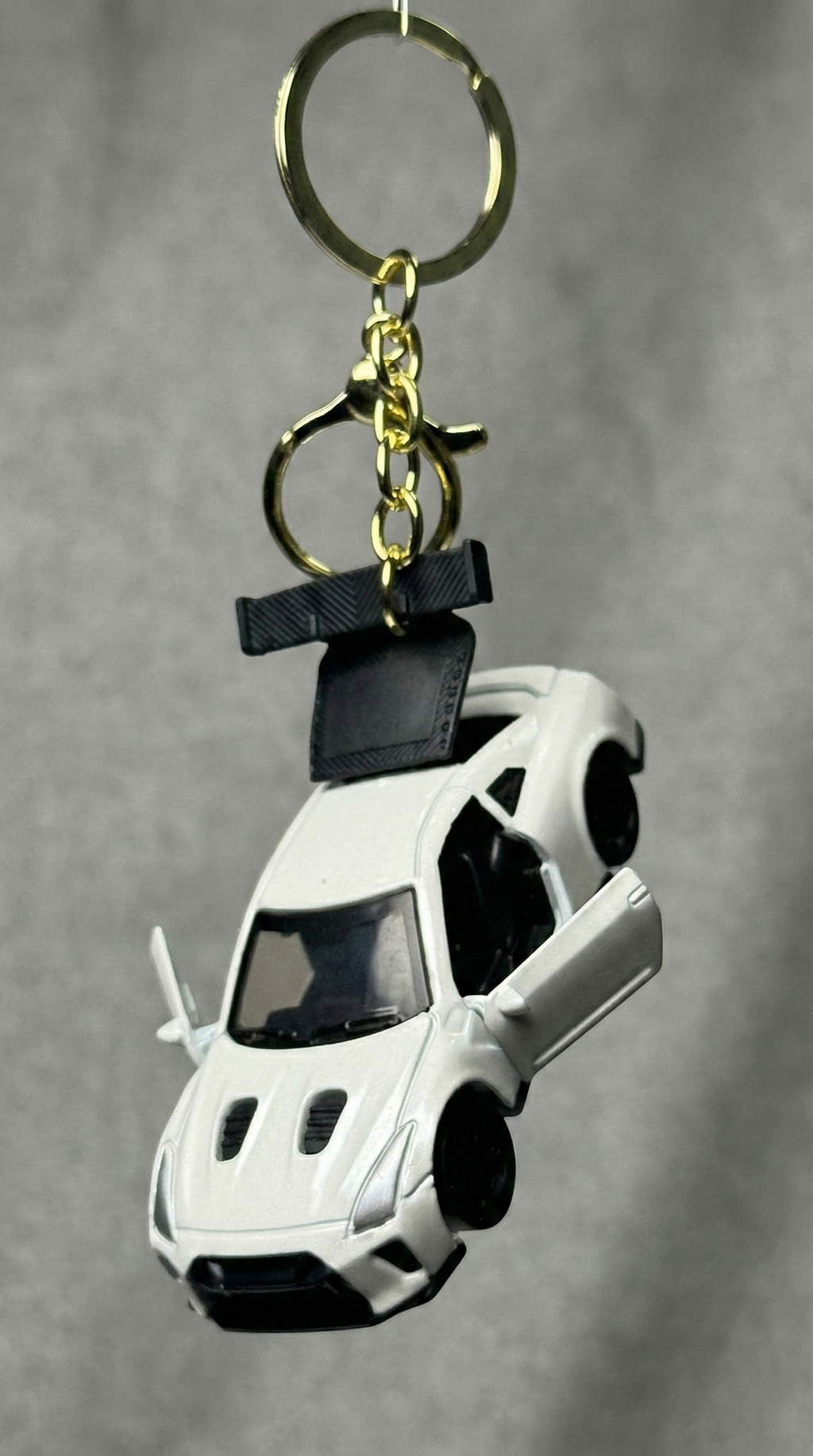 JDM GT Race Car White Finish with Functional Opening Doors & Spoiler Keychain | Hellzone
