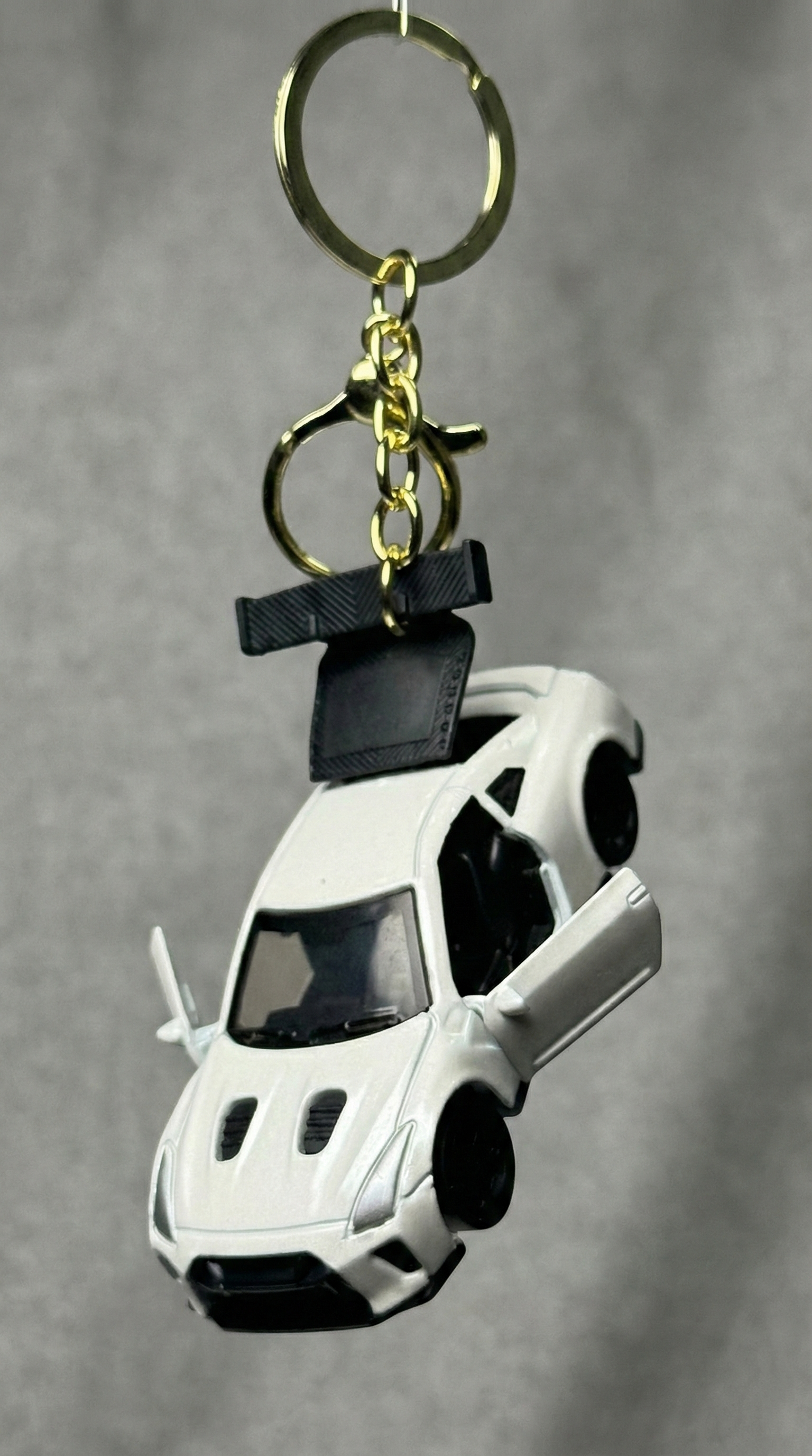JDM GT Race Car White Finish with Functional Opening Doors & Spoiler Keychain | Hellzone
