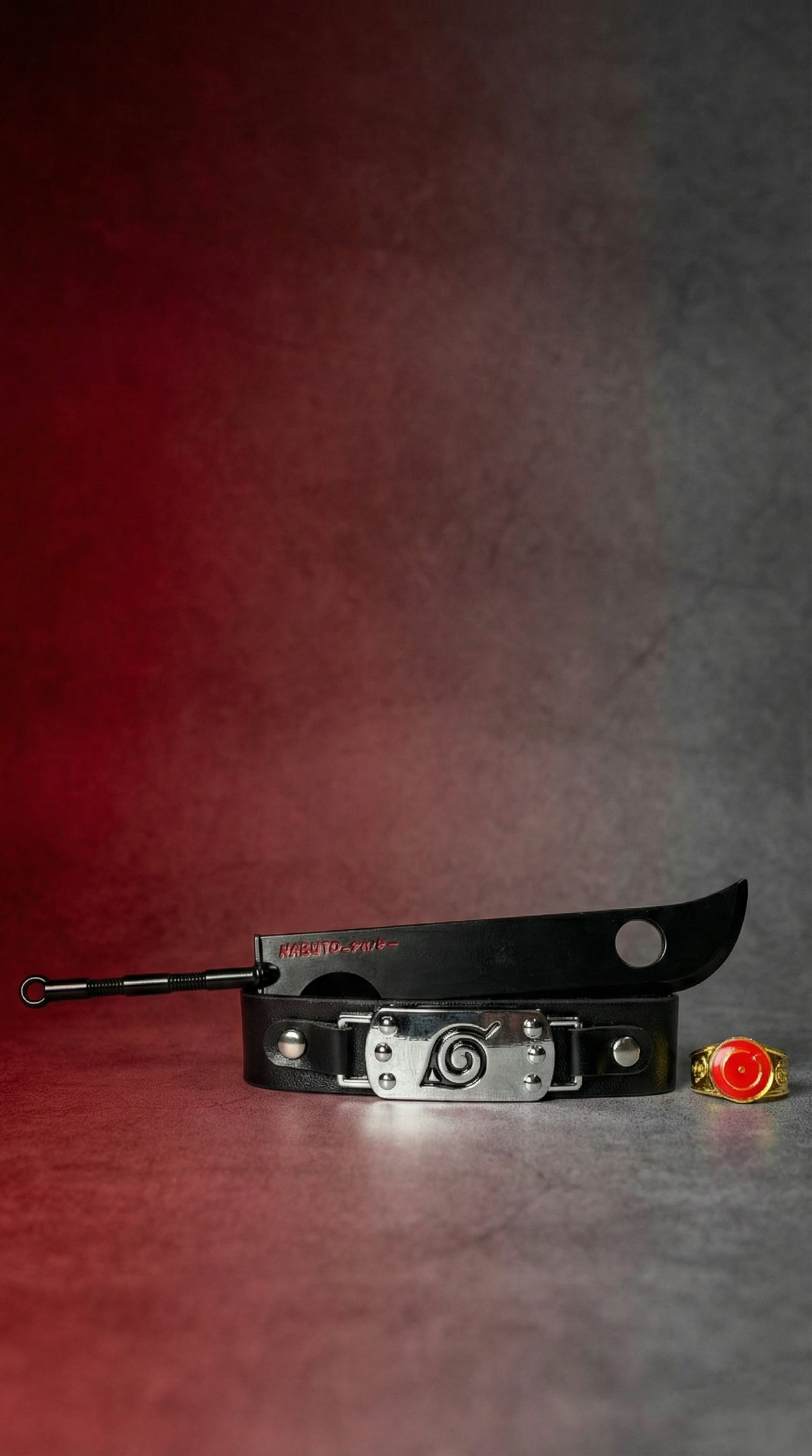 Ninja Cosplay Gear Set: Headband, Akatsuki Ring & Weapon Choice| Hellzone