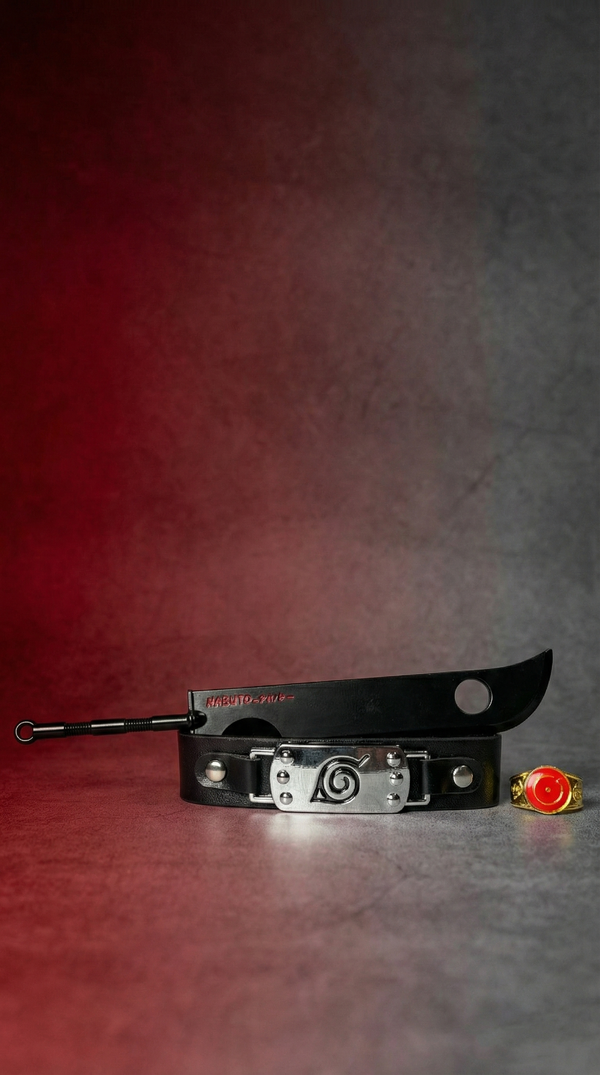 Ninja Cosplay Gear Set: Headband, Akatsuki Ring & Weapon Choice| Hellzone
