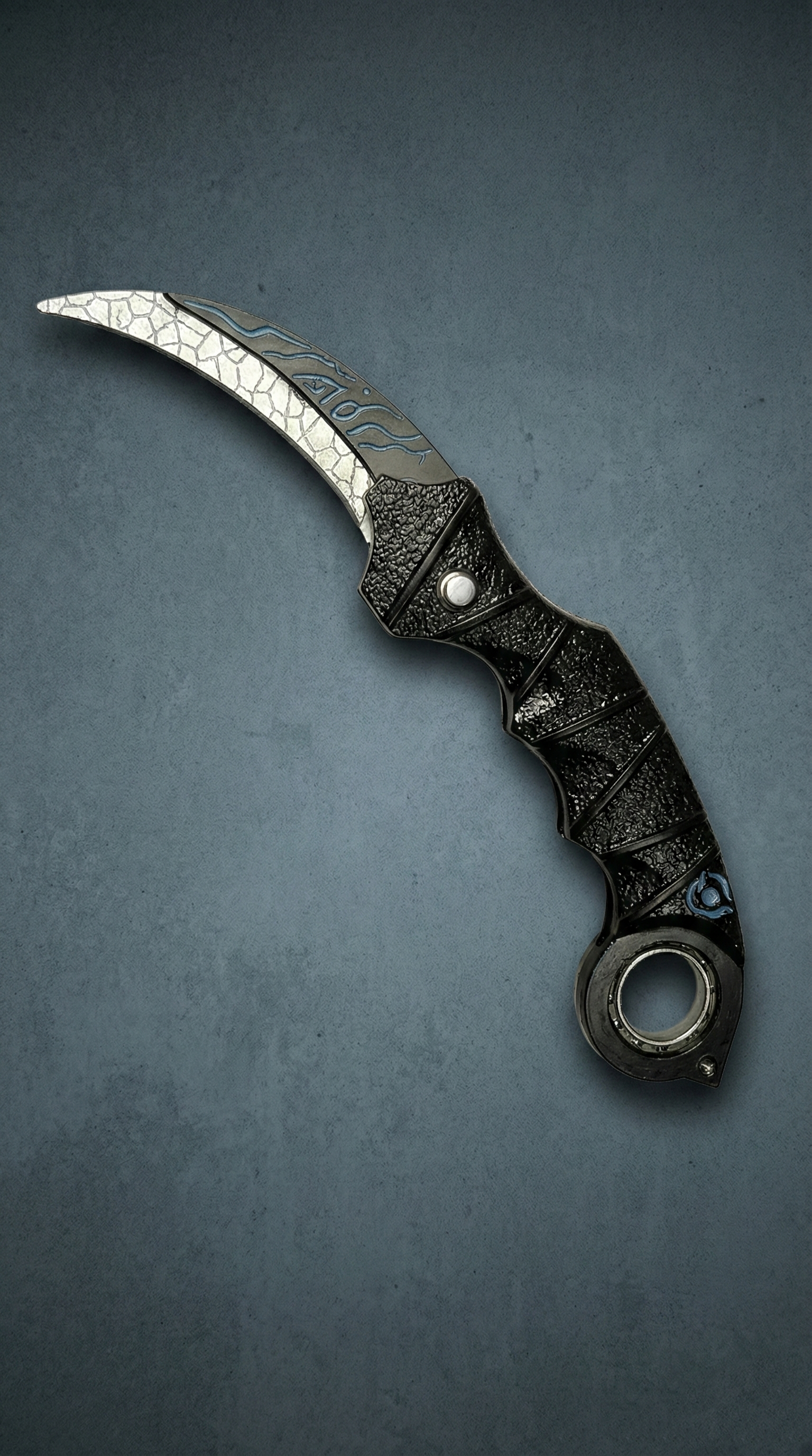 Frostbite Karambit Black & Ice Blue Skin Tactical Knife | Hellzone