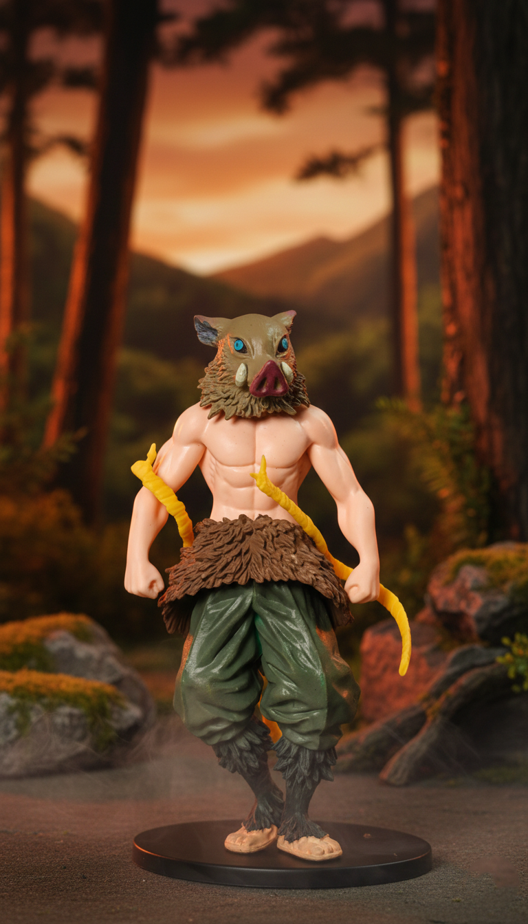 Inosuke Beast Breathing Pose Action Figure – Demon Slayer (15Cm)