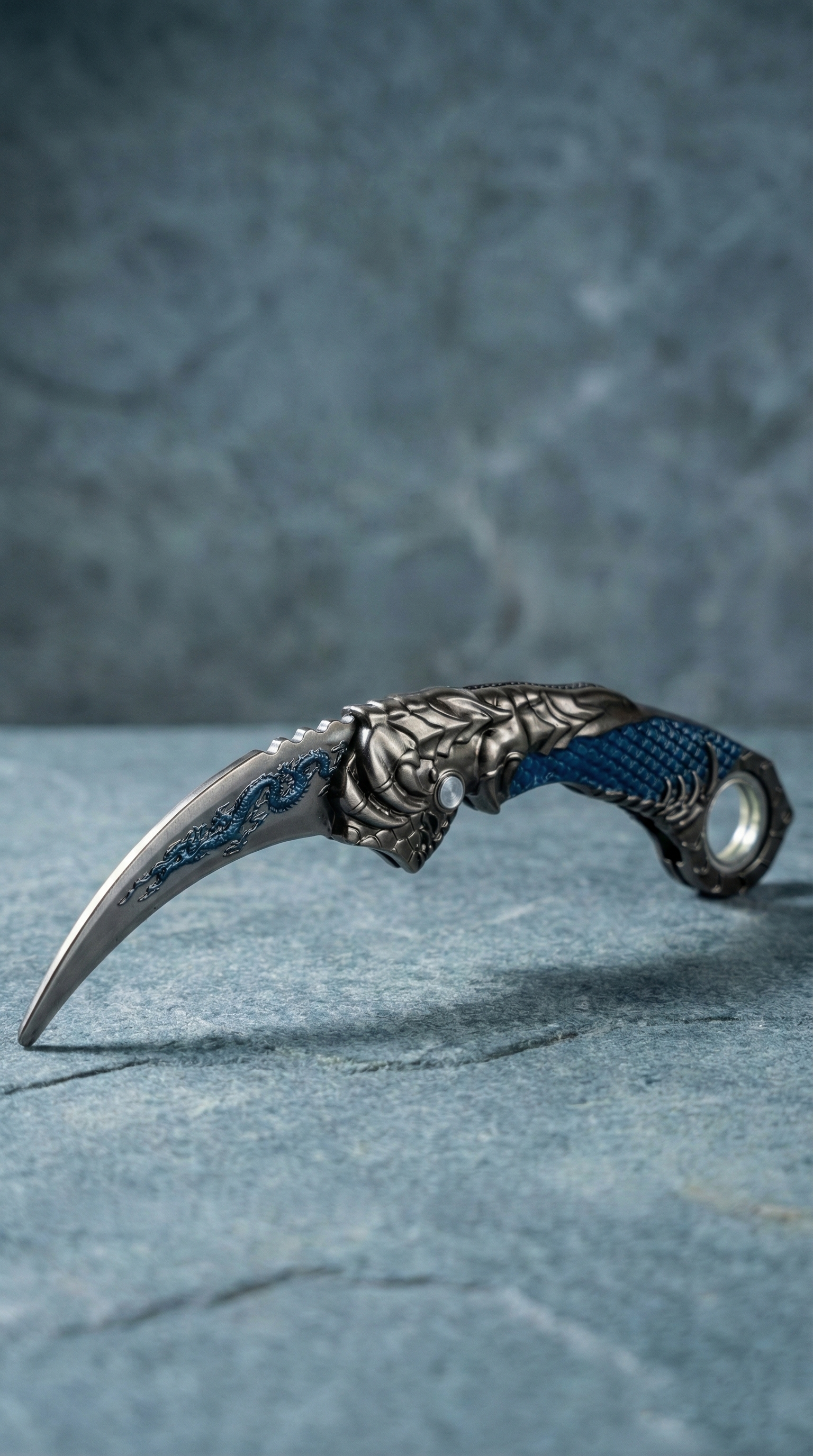 Dragon Karambit Knife - Blue Fantasy Folding | Hellzone