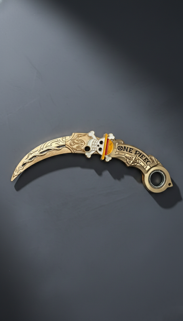 One Piece Jolly Roger Gold Karambit Knife | Hellzone