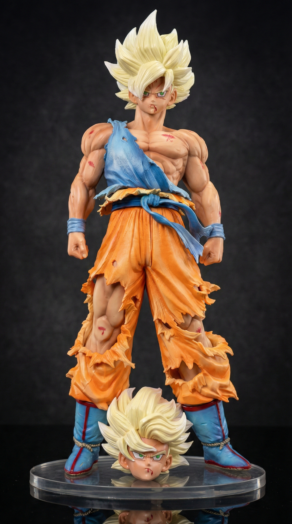 Super Saiyan Goku Battle Damaged Action Figure (44cm) | Hellzone
