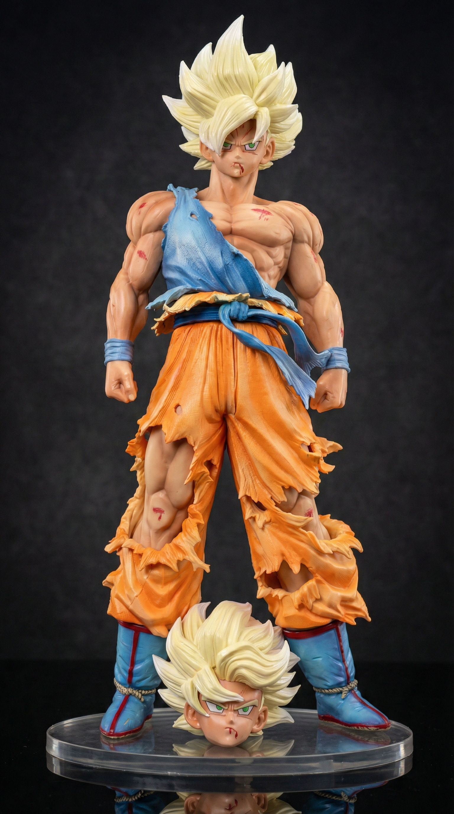 Super Saiyan Goku Battle Damaged Action Figure (44cm) | Hellzone