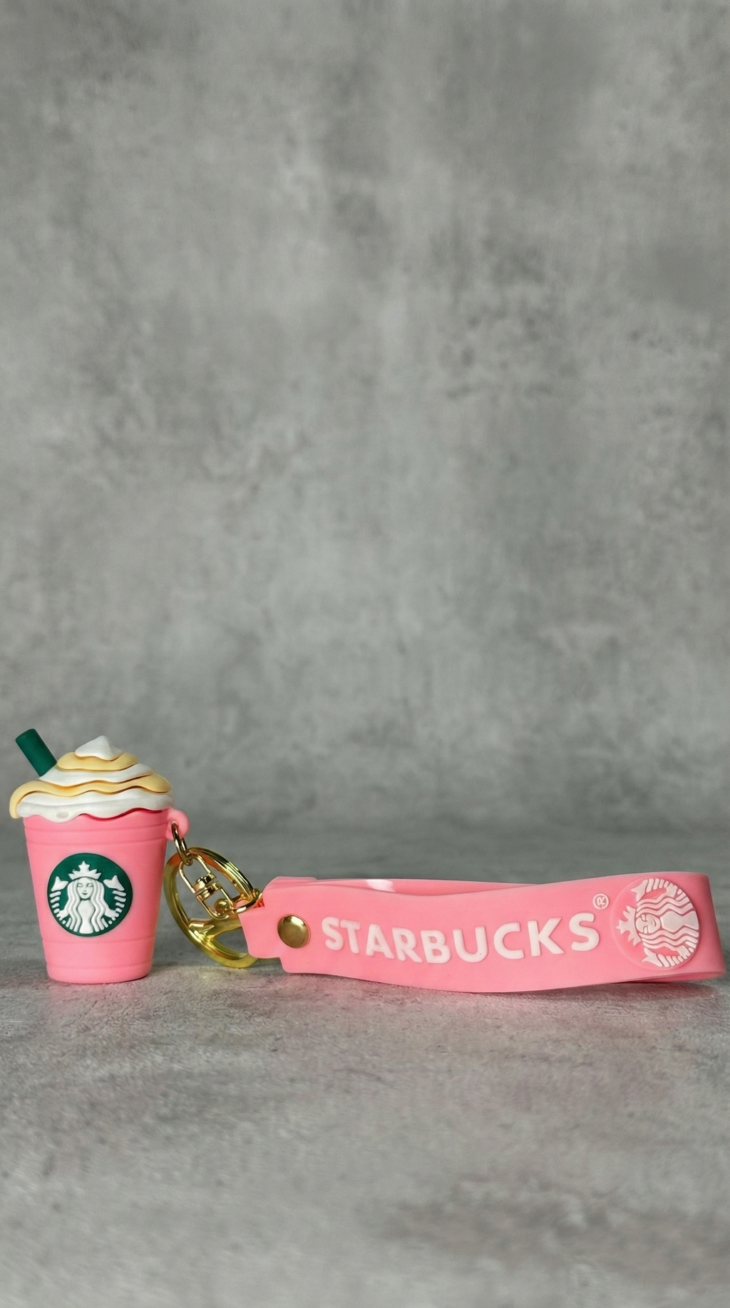 Starbucks Pink Coffee Cup with Branded Wrist Strap Keychain | Hellzone
