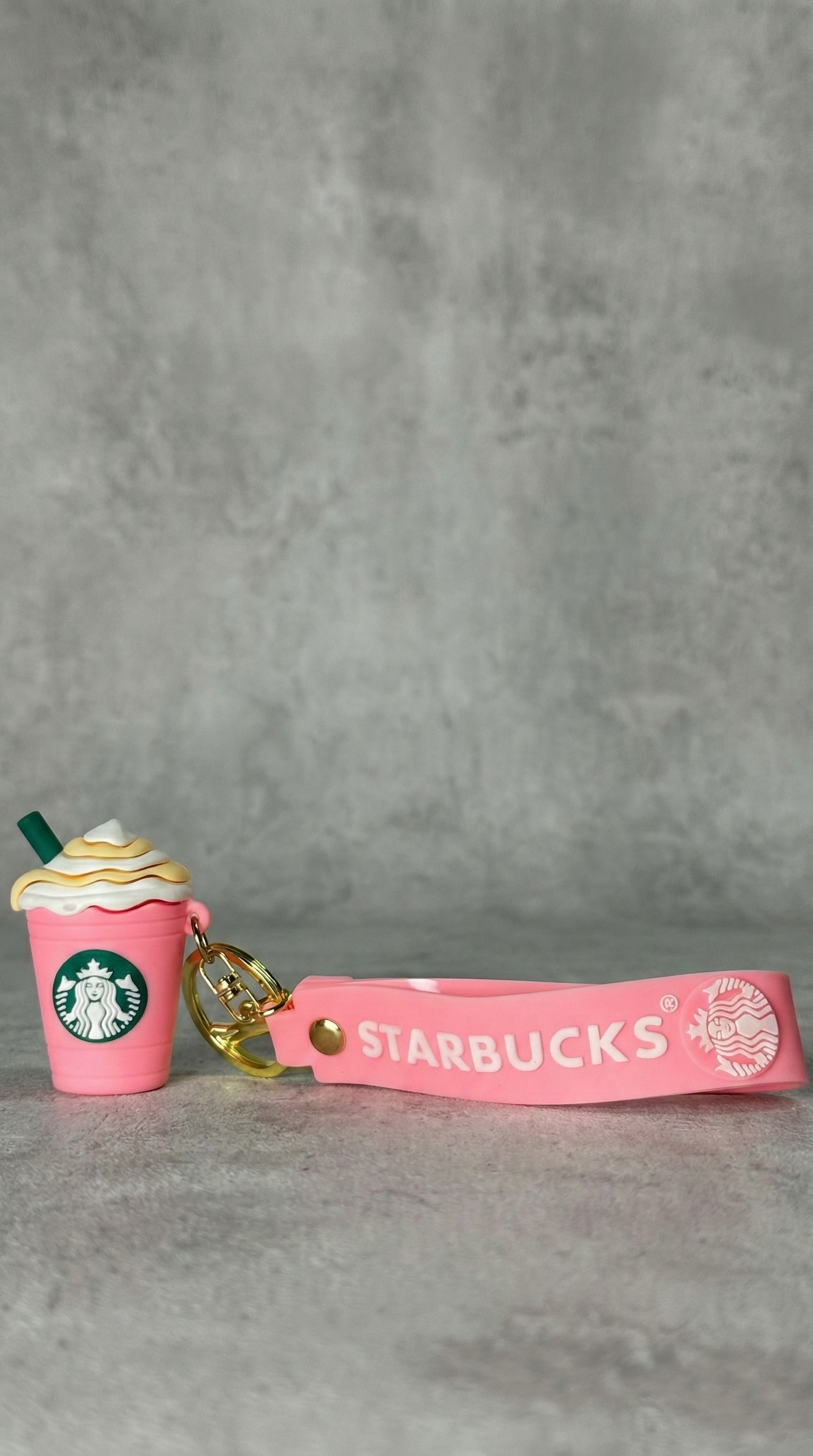 Starbucks Pink Coffee Cup with Branded Wrist Strap Keychain | Hellzone