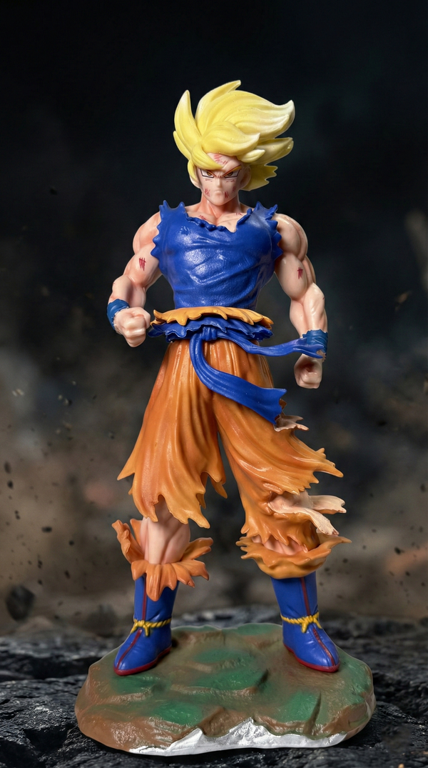 Super Saiyan Goku Battle Damaged Namek Saga Action Figure (23cm) | Hellzone