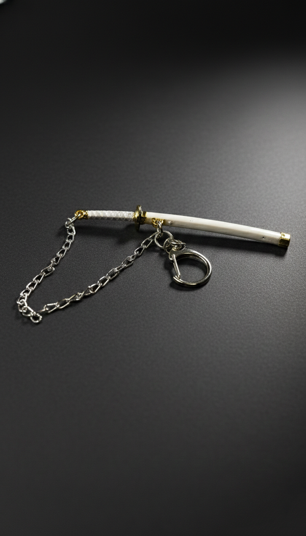 Anime Katana Sword Black or White Scabbard with Decorative Metal Chain | Hellzone