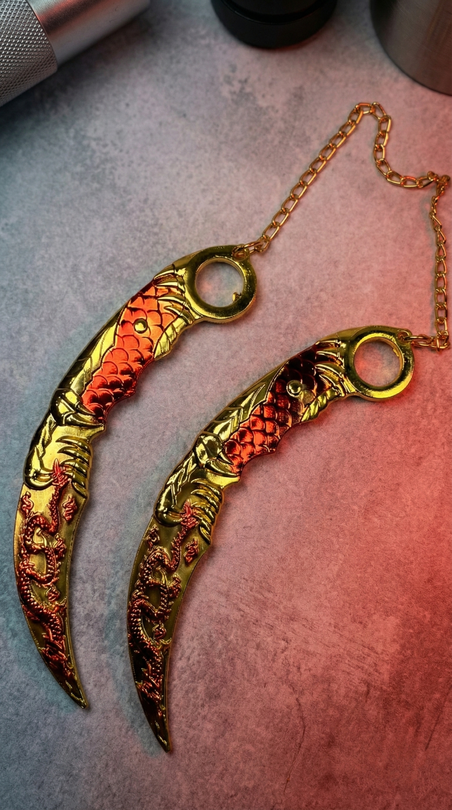 Dual Royal Dragon Karambit Gold & Red Weapon | Hellzone – HELLZONE