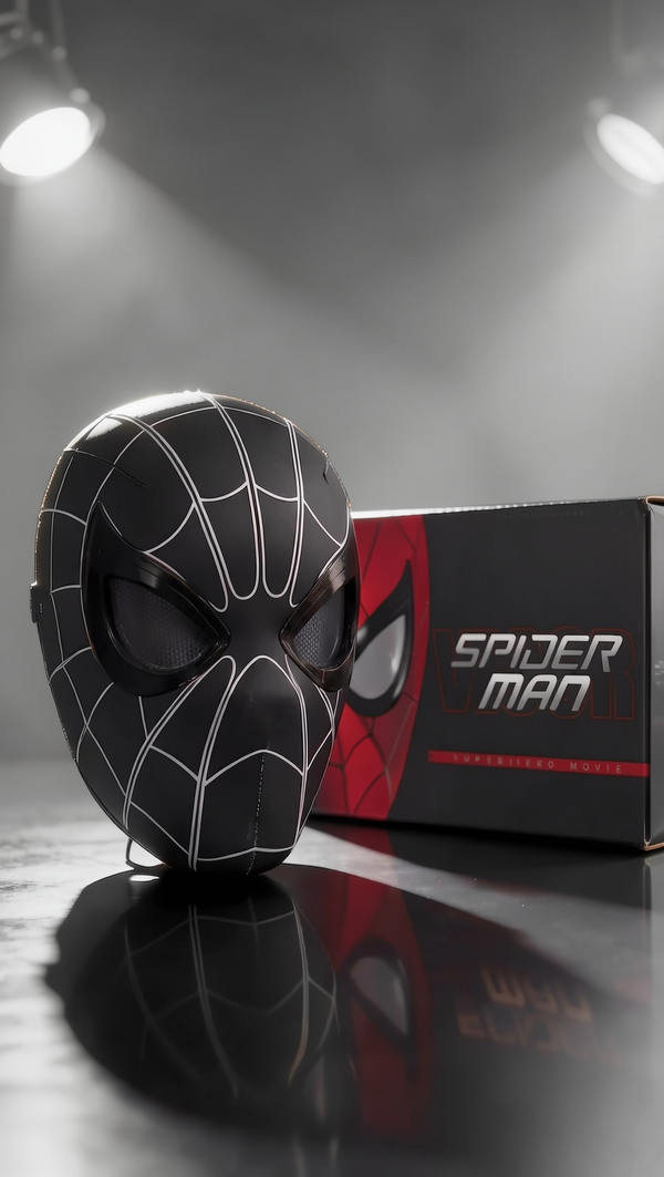 Black Spider-Man Mask – Premium Realistic Cosplay & Display Headwear  (30Cm) Hellzone