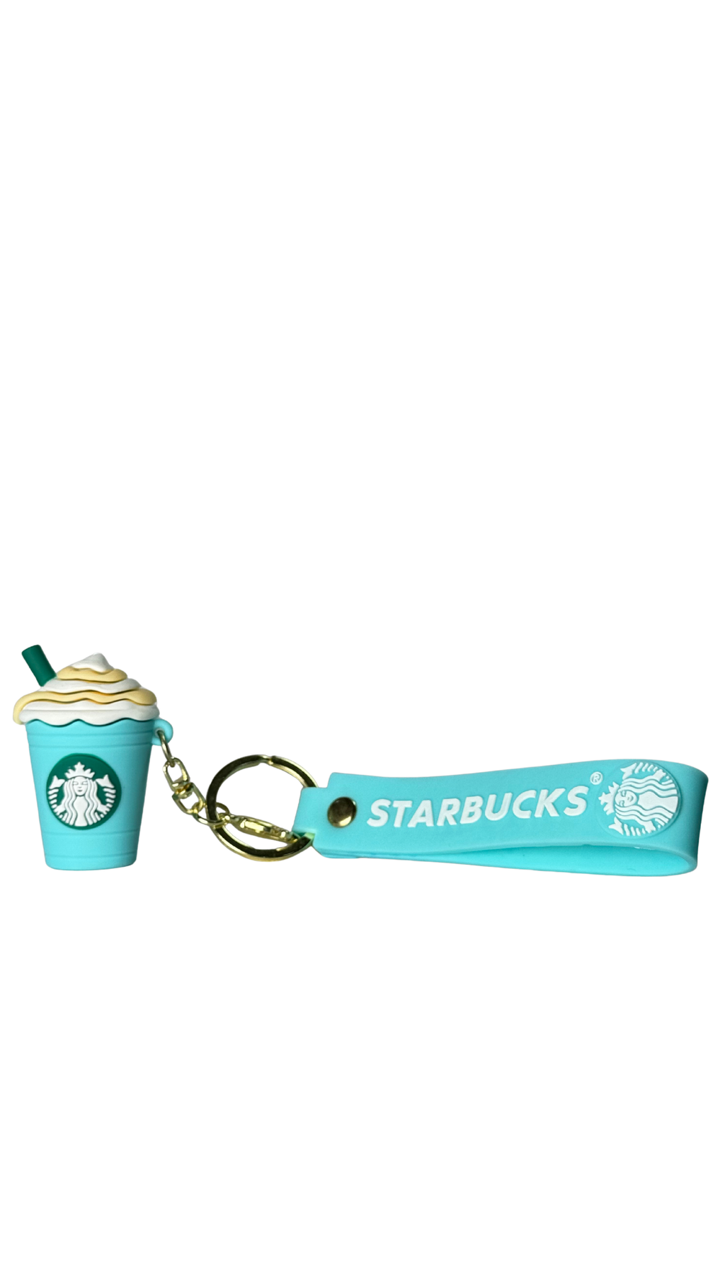 Starbucks Teal Blue Coffee Cup with Branded Strap Keychain | Hellzone