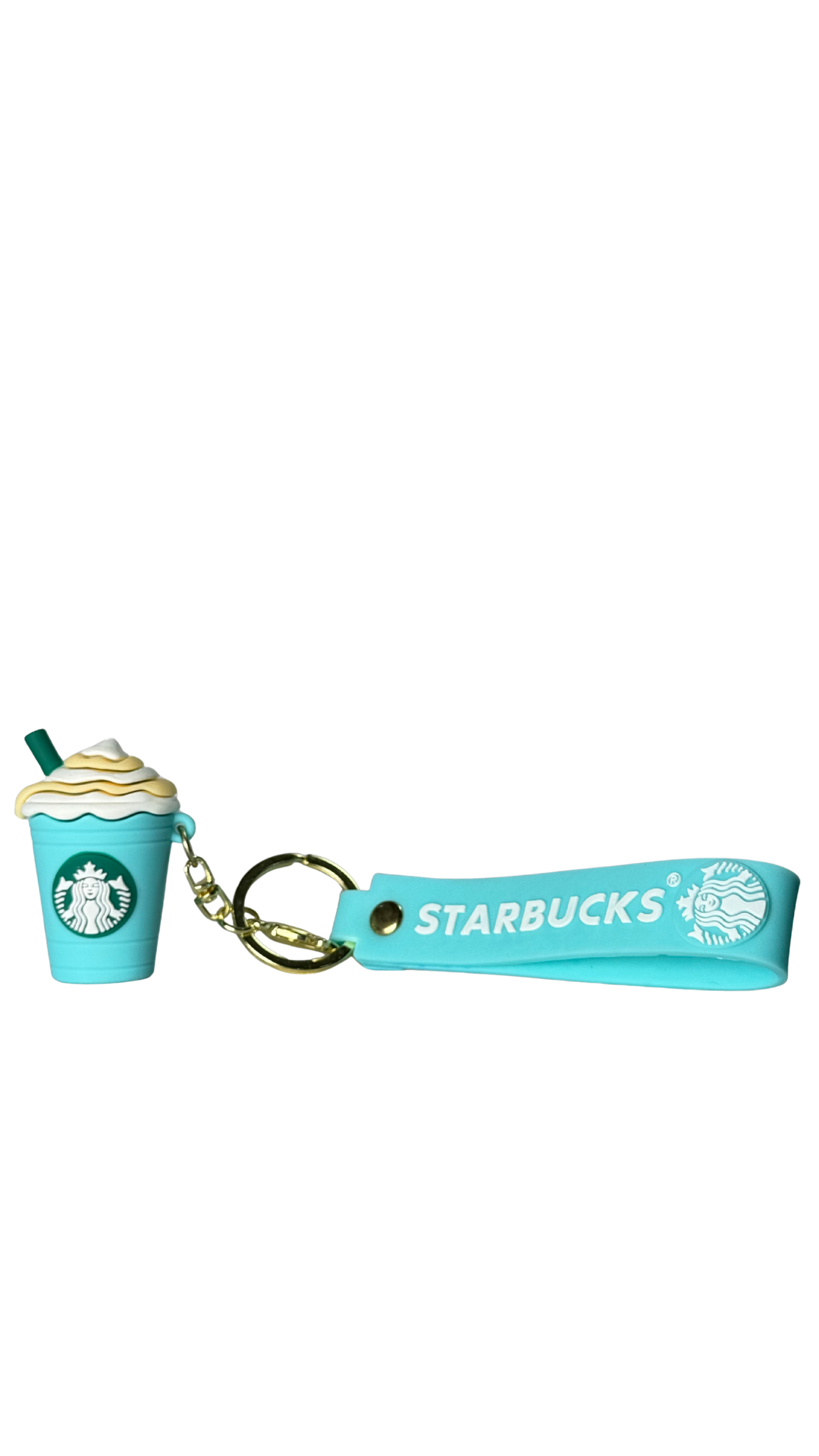 Starbucks Teal Blue Coffee Cup with Branded Strap Keychain | Hellzone