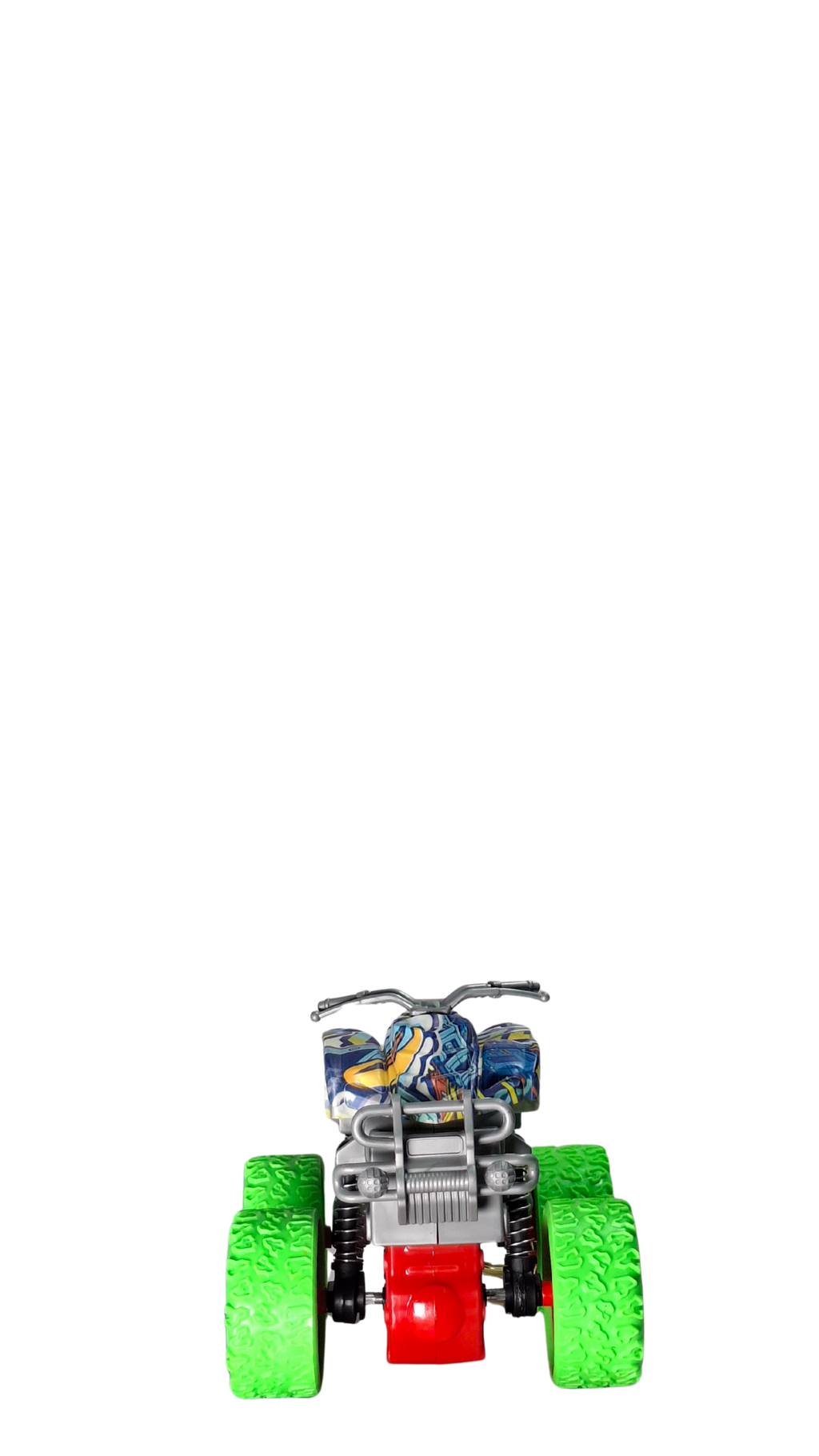 ATV Quad Monster Truck with Neon Green Wheels & Camo Body Keychain | Hellzone