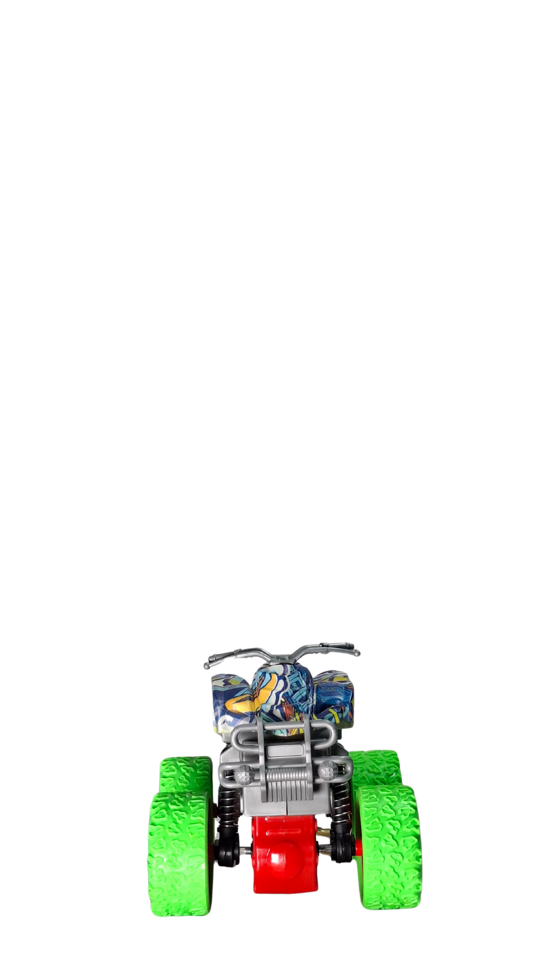 ATV Quad Monster Truck with Neon Green Wheels & Camo Body Keychain | Hellzone