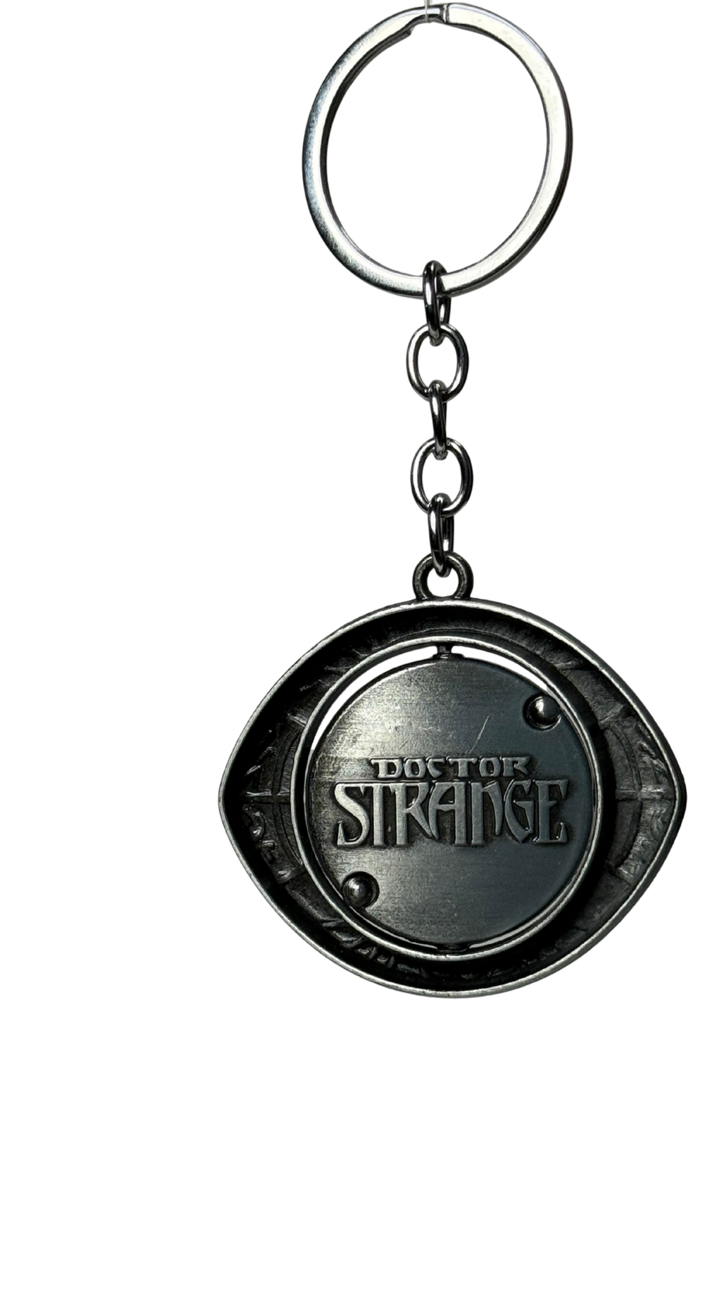 Doctor Strange Eye of Agamotto Silver Finish with Time Stone Keychain | Hellzone