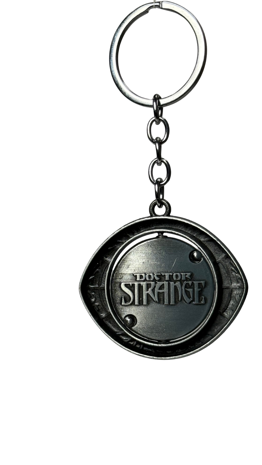 Doctor Strange Eye of Agamotto Silver Finish with Time Stone Keychain | Hellzone