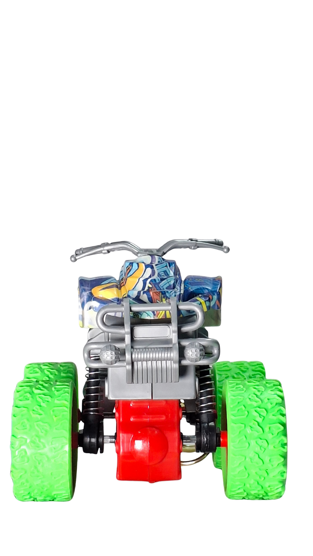 ATV Quad Monster Truck with Neon Green Wheels & Camo Body Keychain | Hellzone