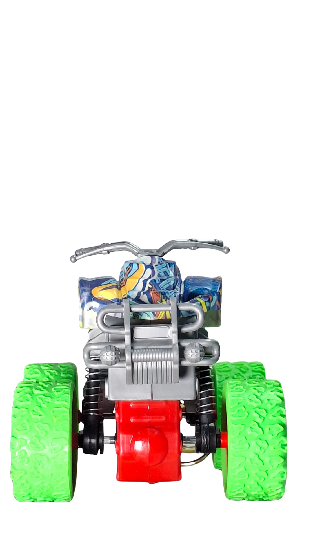 ATV Quad Monster Truck with Neon Green Wheels & Camo Body Keychain | Hellzone