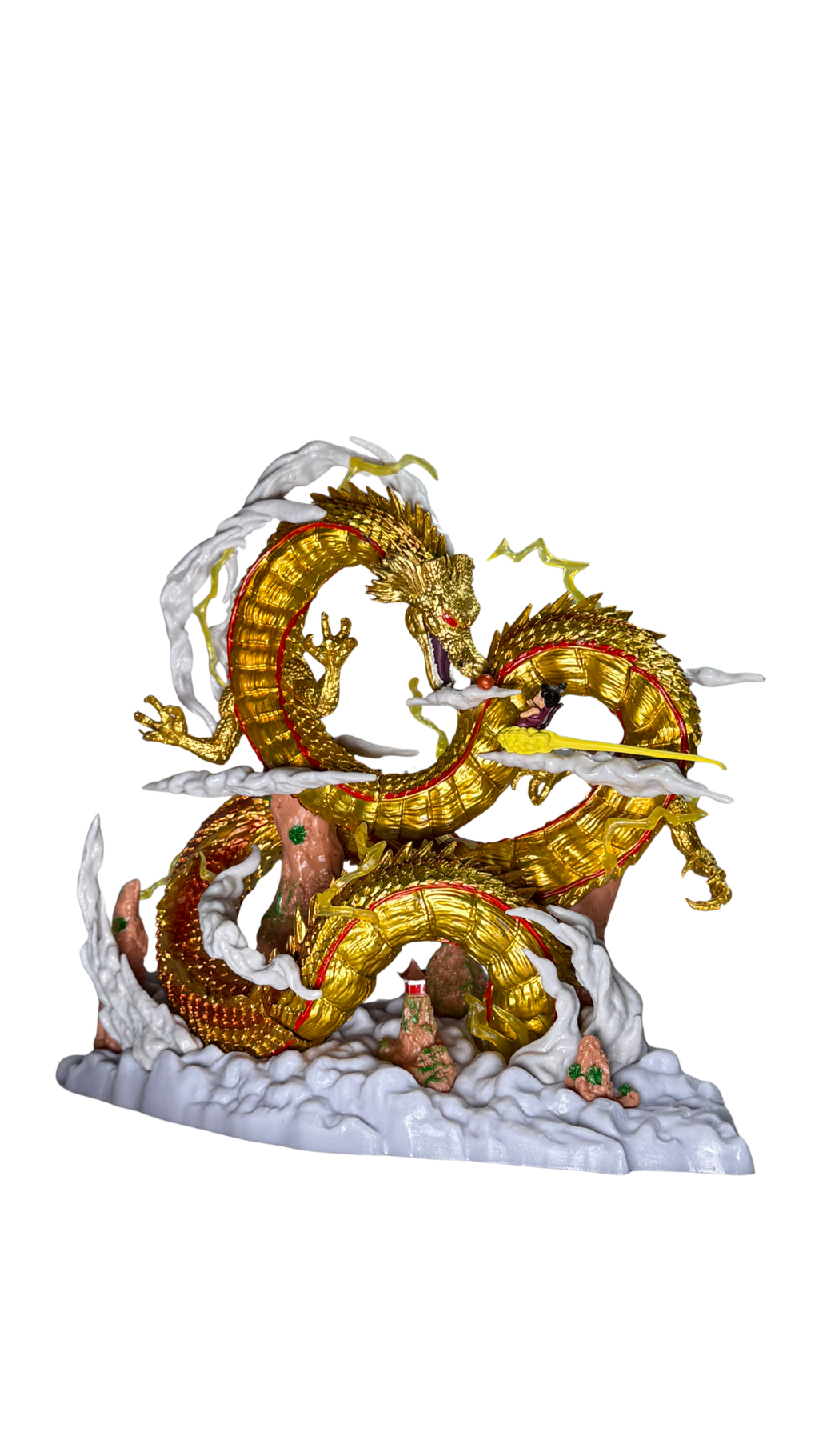 Golden Imperial Dragon Statue with Cloud Action Figure (22Cm) Hellzone