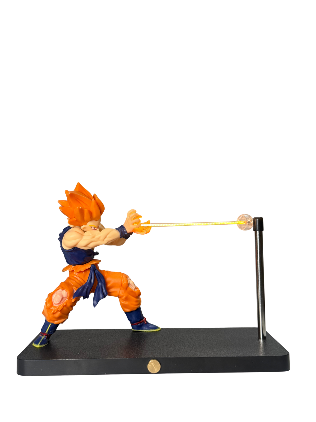 Dragon Ball Z Super Saiyan Goku Kamehameha Yellow LED Desk Lamp & Anime Action Figure Display | Hellzone