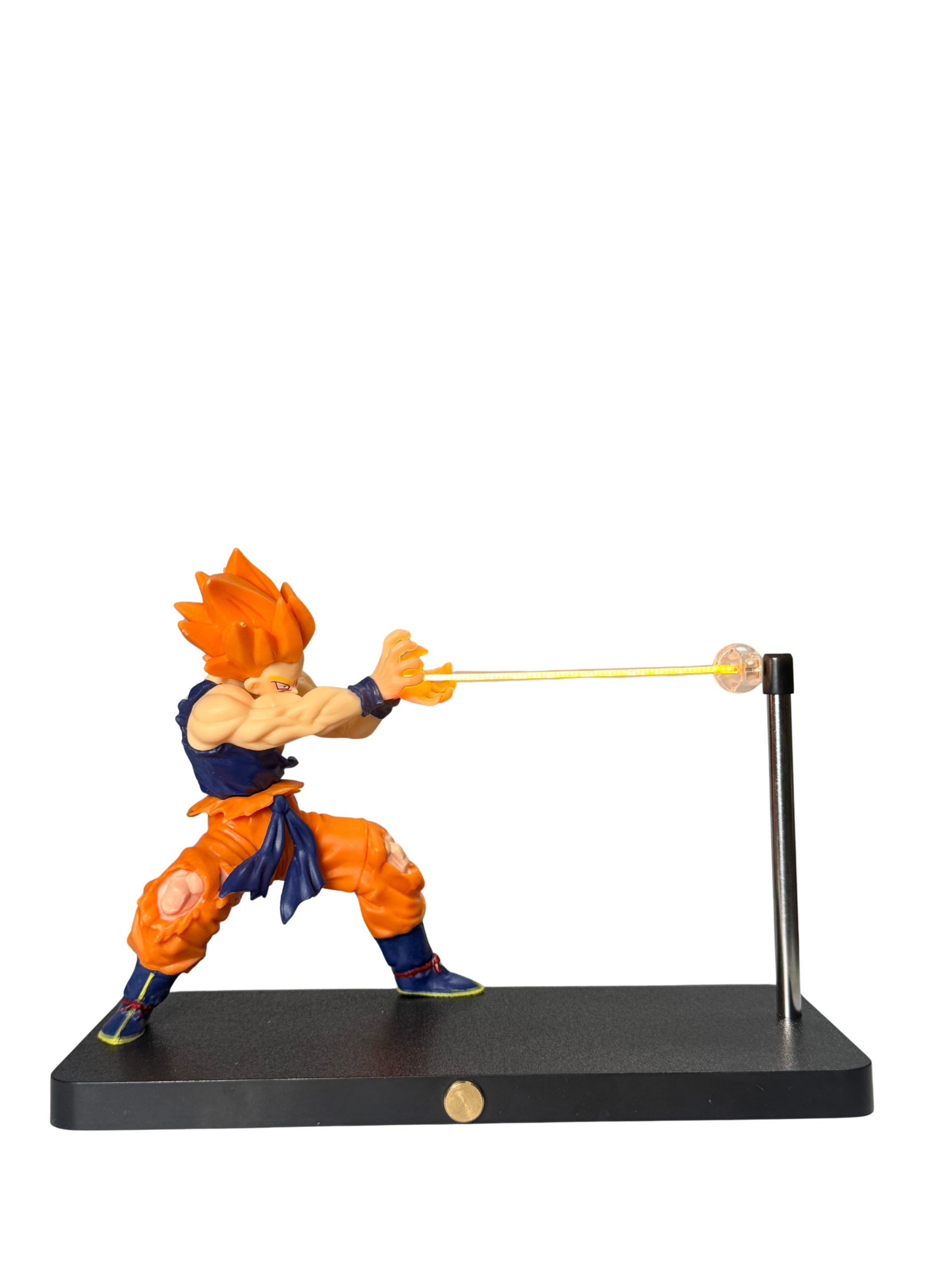 Dragon Ball Z Super Saiyan Goku Kamehameha Yellow LED Desk Lamp & Anime Action Figure Display | Hellzone